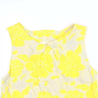 Womens UK Size 10 Warehouse Yellow Camisole Blouse