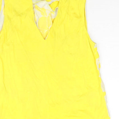 Womens UK Size 10 Warehouse Yellow Camisole Blouse