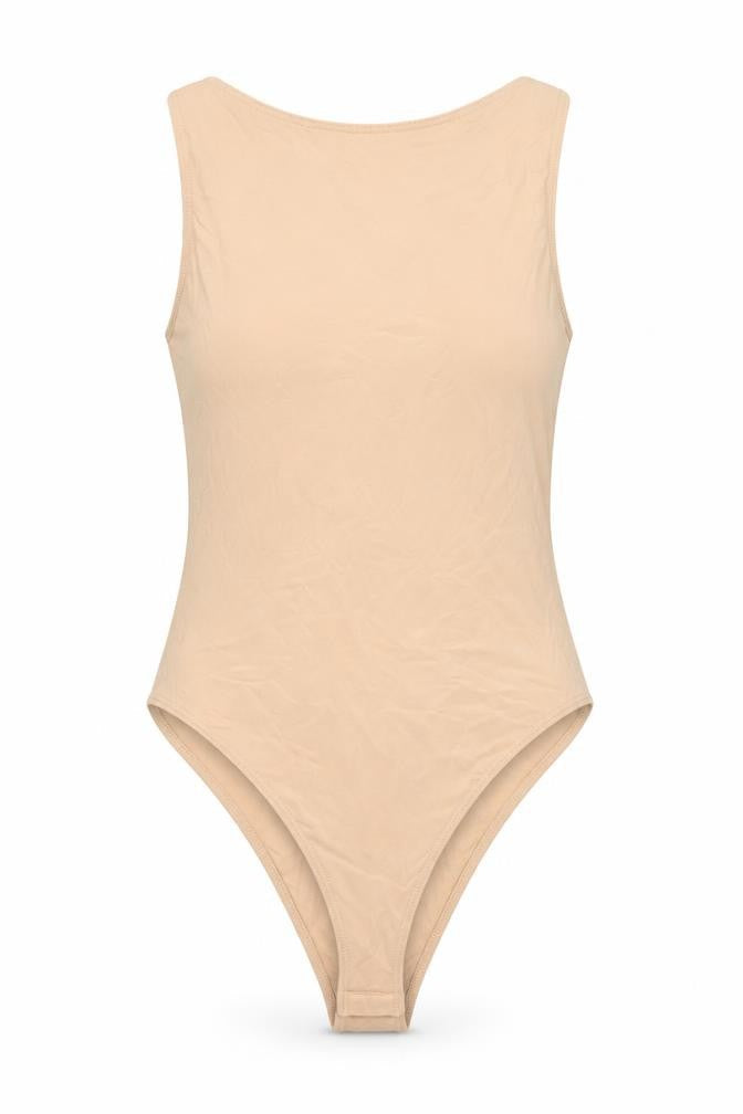 Womens UK Size M Zara One-Piece Beige Bodysuit
