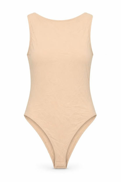 Womens UK Size M Zara One-Piece Beige Bodysuit