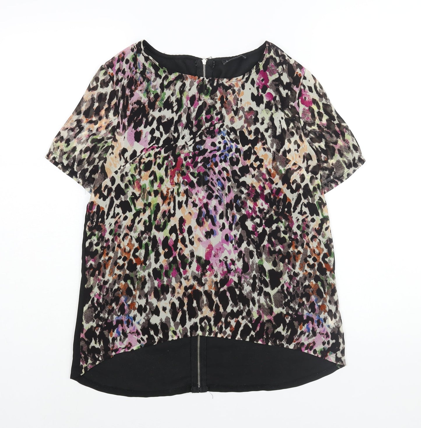Womens UK Size 8 Poppy Lux Multicoloured Basic Blouse