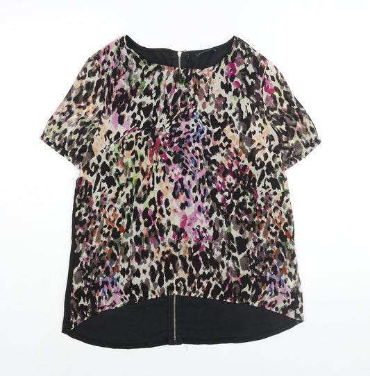 Womens UK Size 8 Poppy Lux Multicoloured Basic Blouse
