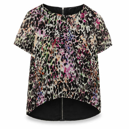 Womens UK Size 8 Poppy Lux Multicoloured Basic Blouse