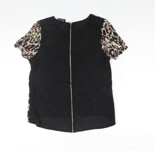 Womens UK Size 8 Poppy Lux Multicoloured Basic Blouse