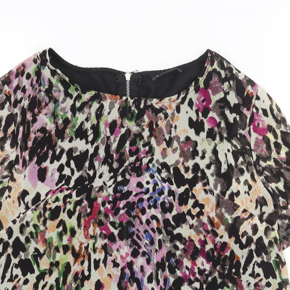 Womens UK Size 8 Poppy Lux Multicoloured Basic Blouse