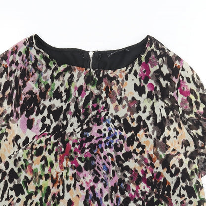 Womens UK Size 8 Poppy Lux Multicoloured Basic Blouse