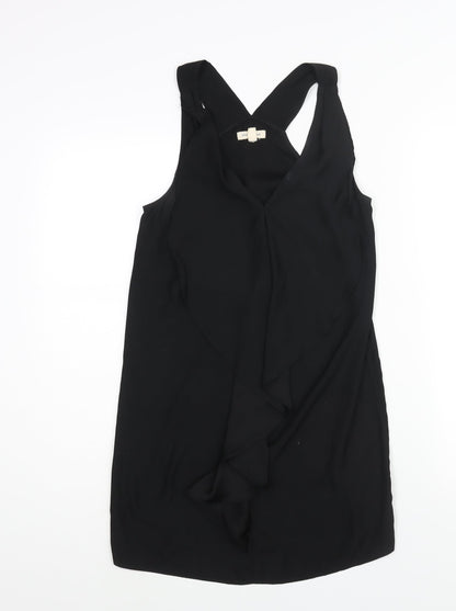 Silence + Noise Womens Black Polyester Mini Size XS V-Neck Pullover - Frill