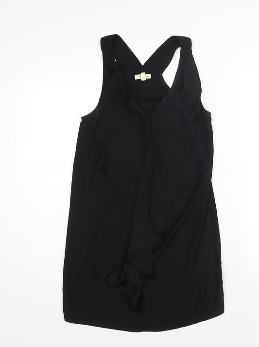 Silence + Noise Womens Black Polyester Mini Size XS V-Neck Pullover - Frill