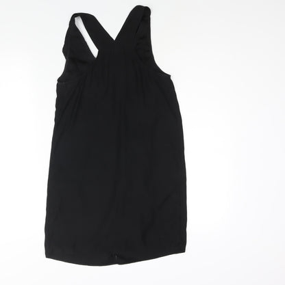 Silence + Noise Womens Black Polyester Mini Size XS V-Neck Pullover - Frill