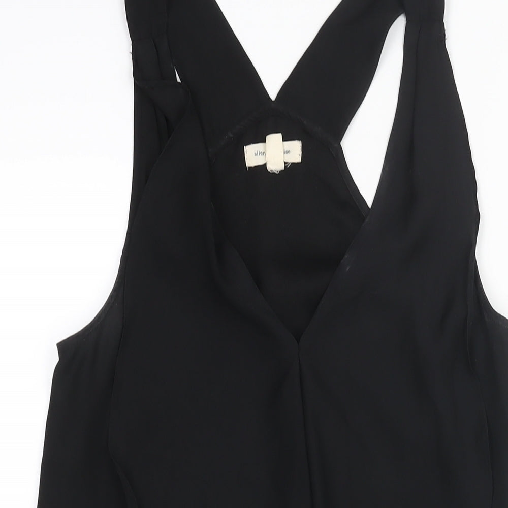 Silence + Noise Womens Black Polyester Mini Size XS V-Neck Pullover - Frill