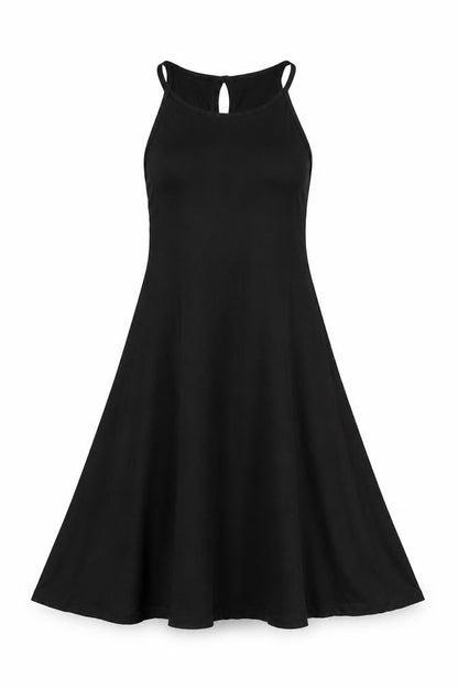 ASOS Womens Black Viscose A-Line Size 8 Round Neck Button