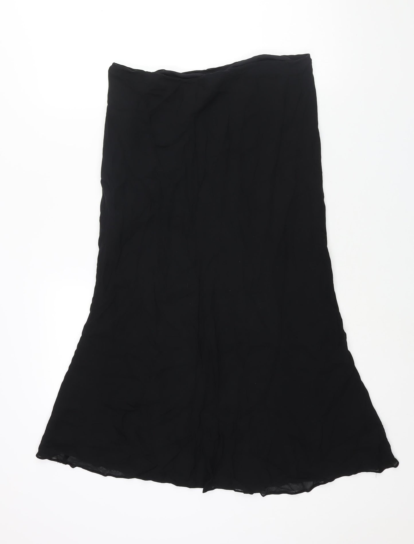 Marks and Spencer Womens Black Polyester A-Line Skirt Size 12
