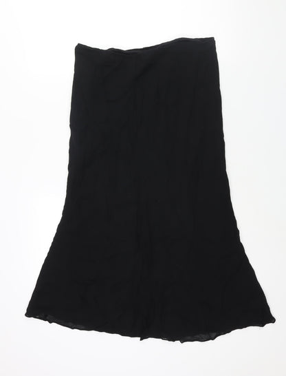 Marks and Spencer Womens Black Polyester A-Line Skirt Size 12