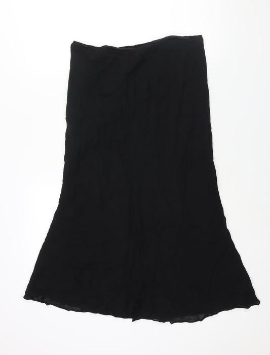 Marks and Spencer Womens Black Polyester A-Line Skirt Size 12
