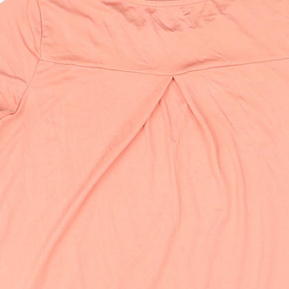 Marks and Spencer Womens Pink Polyester Basic T-Shirt Size 18 Round Neck Pullover