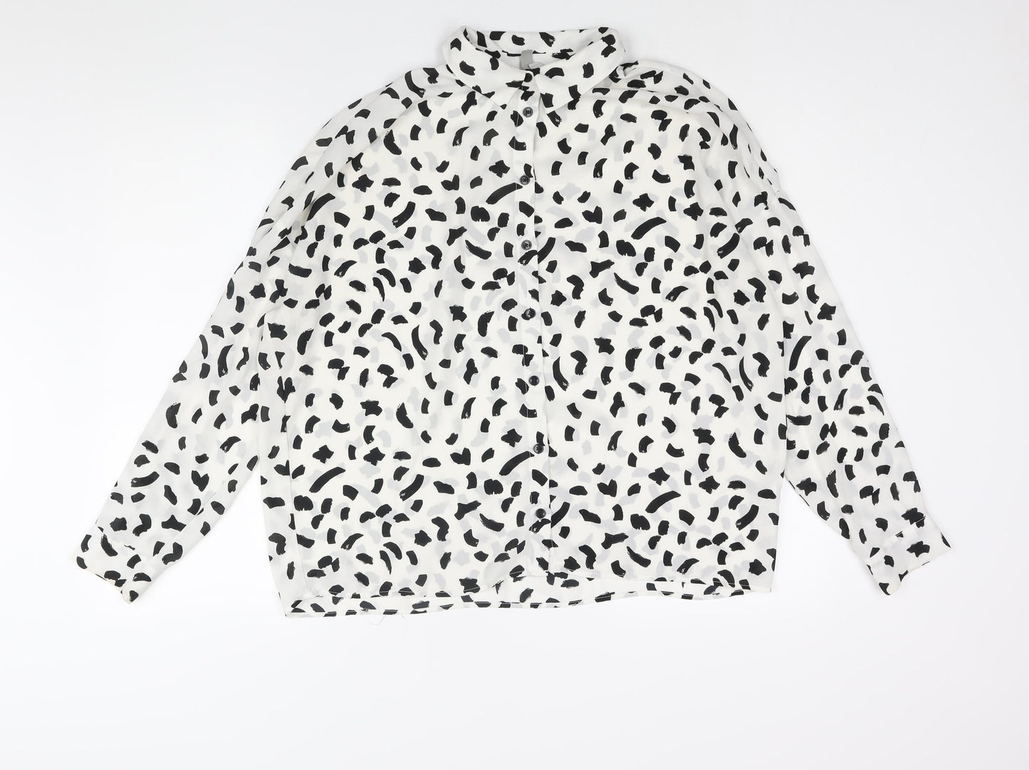 Womens UK Size 14 ASOS White Basic Button-Up