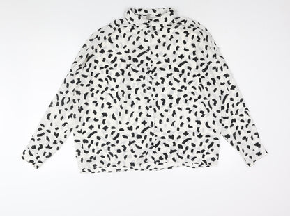 Womens UK Size 14 ASOS White Basic Button-Up
