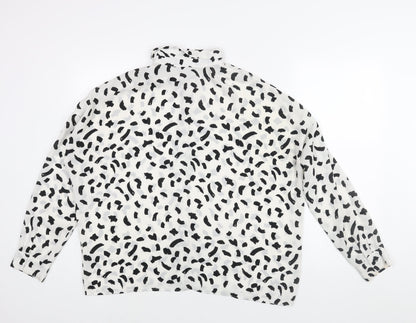 Womens UK Size 14 ASOS White Basic Button-Up