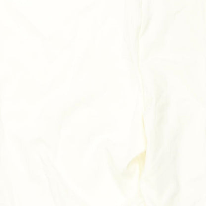 Berkertex Womens Ivory Polyester Trousers Size 22 L29 in Regular Zip - Floral Applique Detail