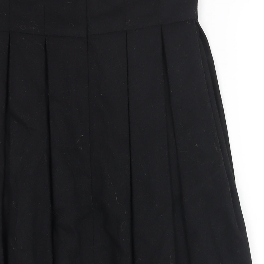 H&M Womens Black Wool Pleated Skirt Size 8 Zip