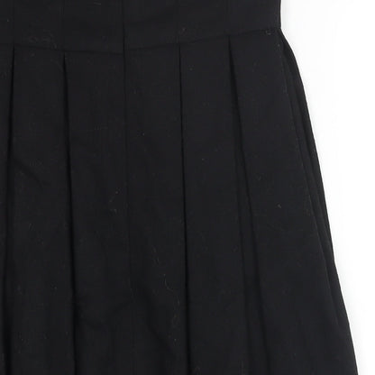 H&M Womens Black Wool Pleated Skirt Size 8 Zip