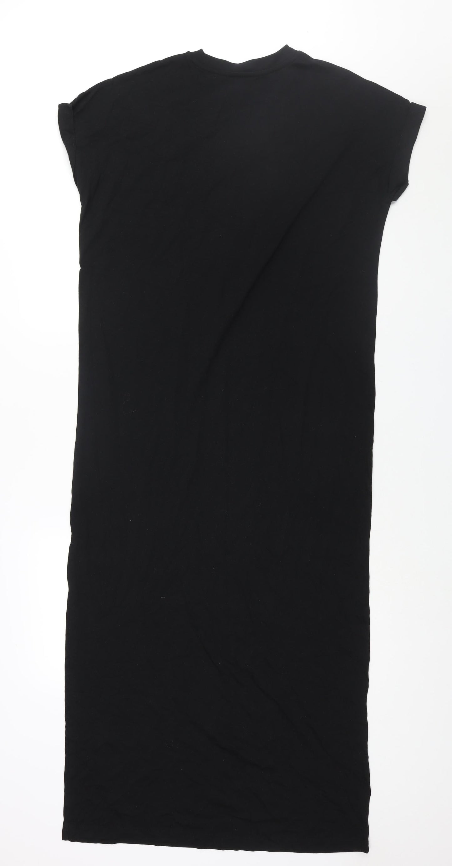 NEXT Womens Black Polyester T-Shirt Dress Size S Crew Neck Pullover