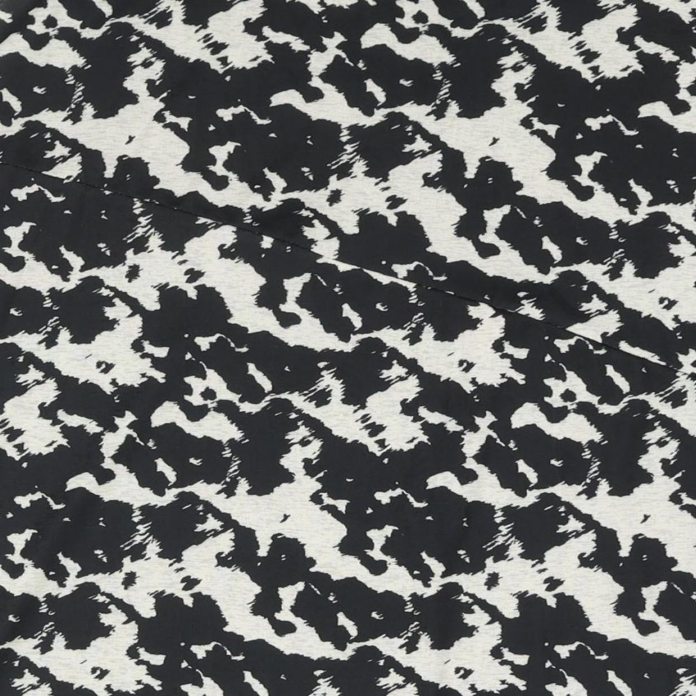 Marks and Spencer Womens Black Geometric Polyester A-Line Skirt Size 8