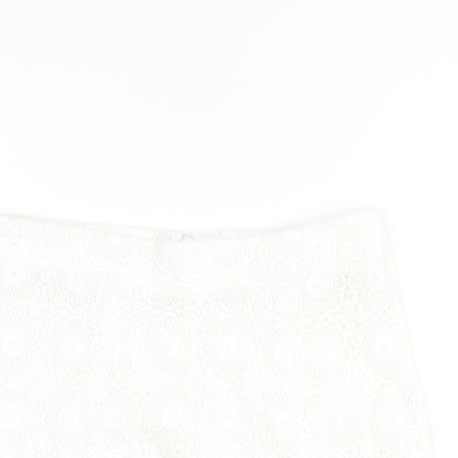 Lipsy Womens White Polyester Straight & Pencil Skirt Size 10 Zip