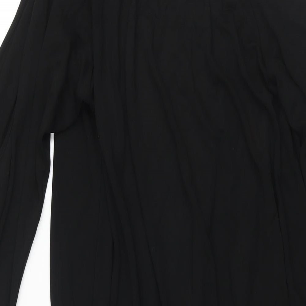 NEXT Womens Black Acetate Shift Size 12 Round Neck Pullover - Cold Shoulder