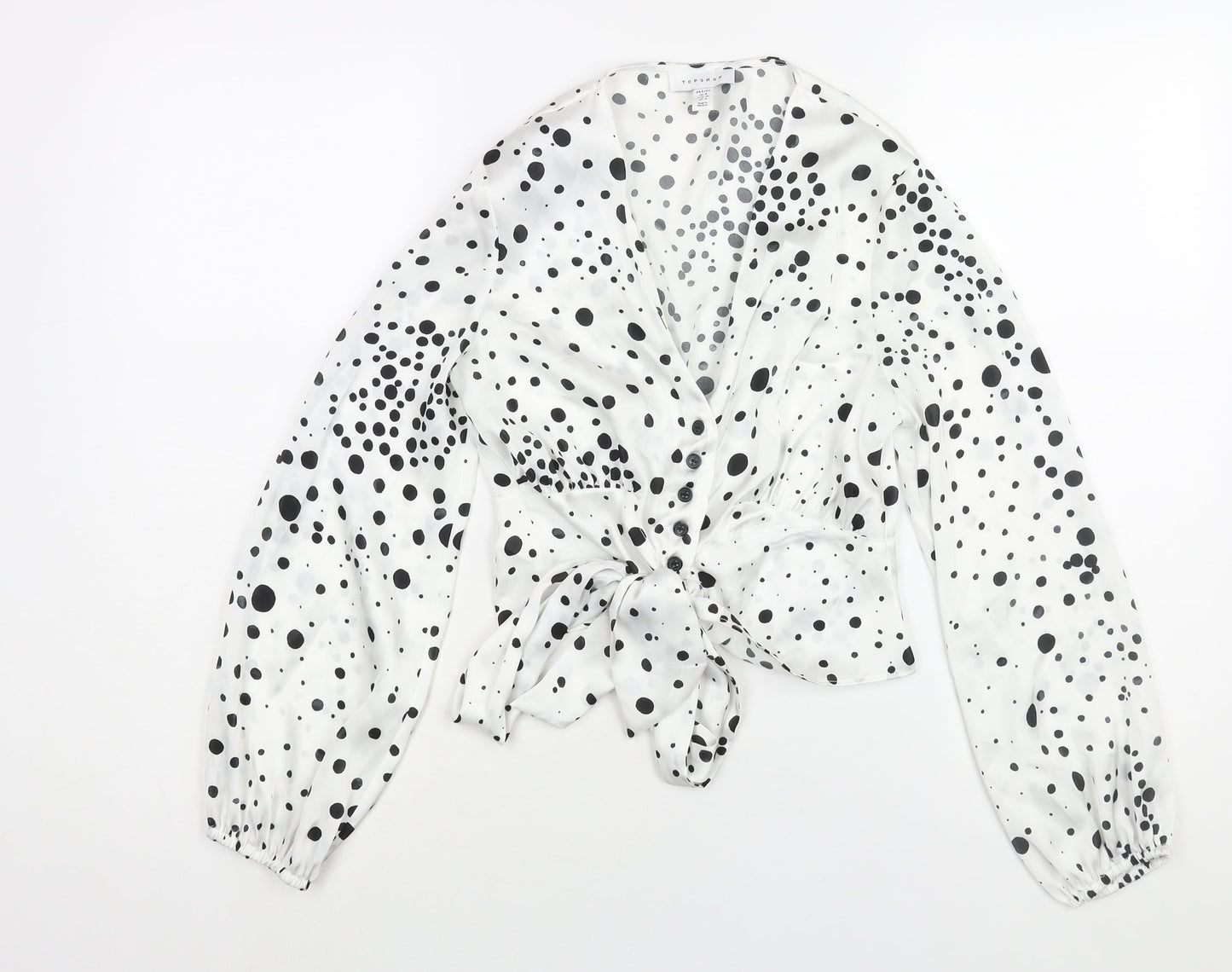 Womens UK Size 8 Topshop White Basic Blouse