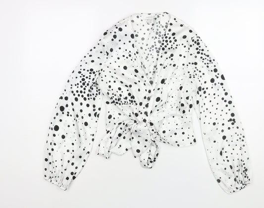 Womens UK Size 8 Topshop White Basic Blouse