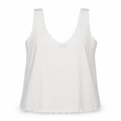Boohoo Womens White Viscose Basic Tank Size M Scoop Neck