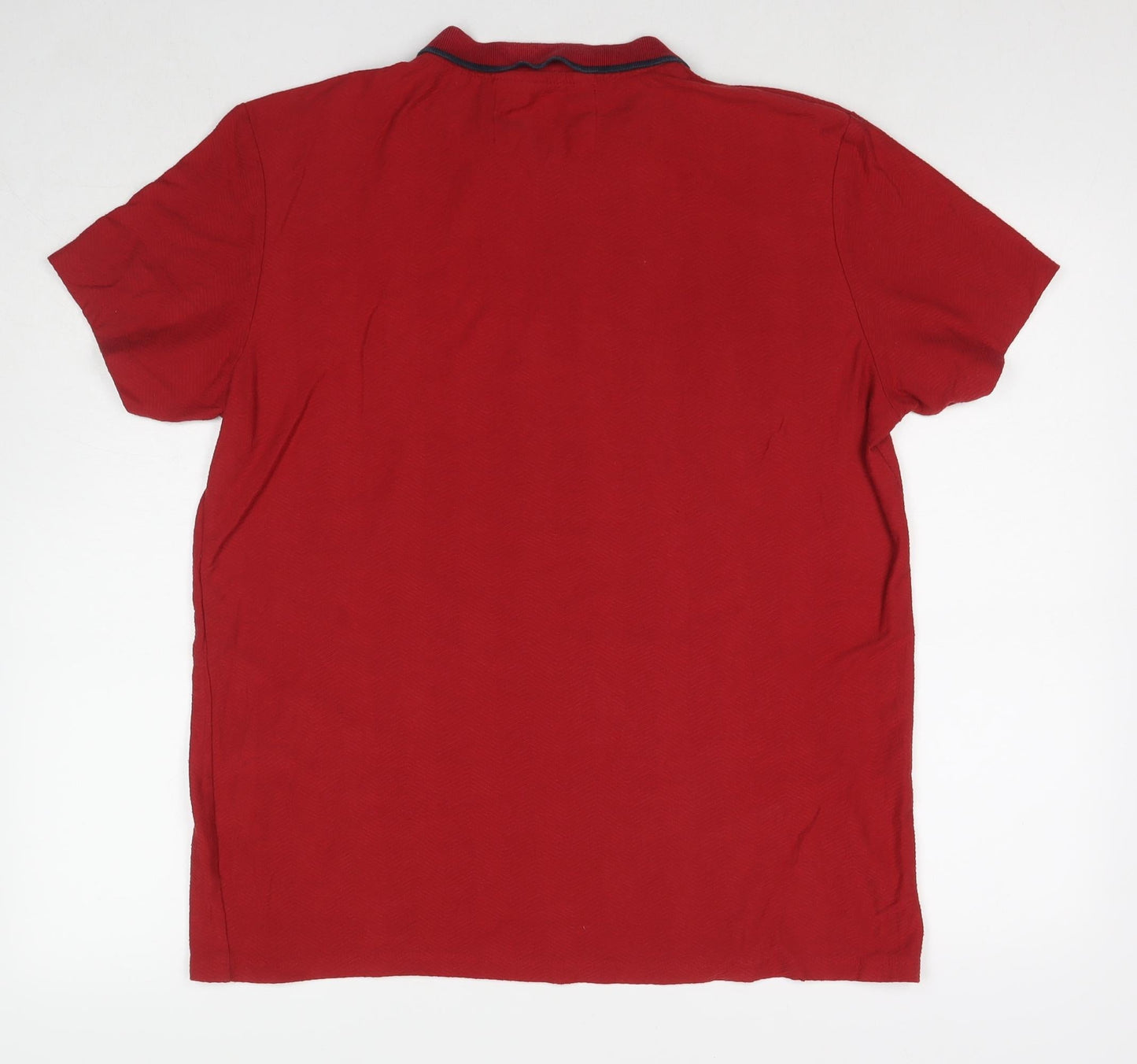 ACW85 Mens Red Polyester Polo Size XL Collared Pullover