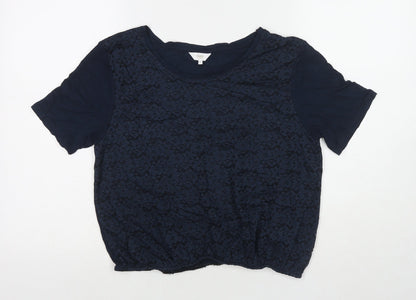Womens UK Size 10 Cotton Traders Blue Basic T-Shirt