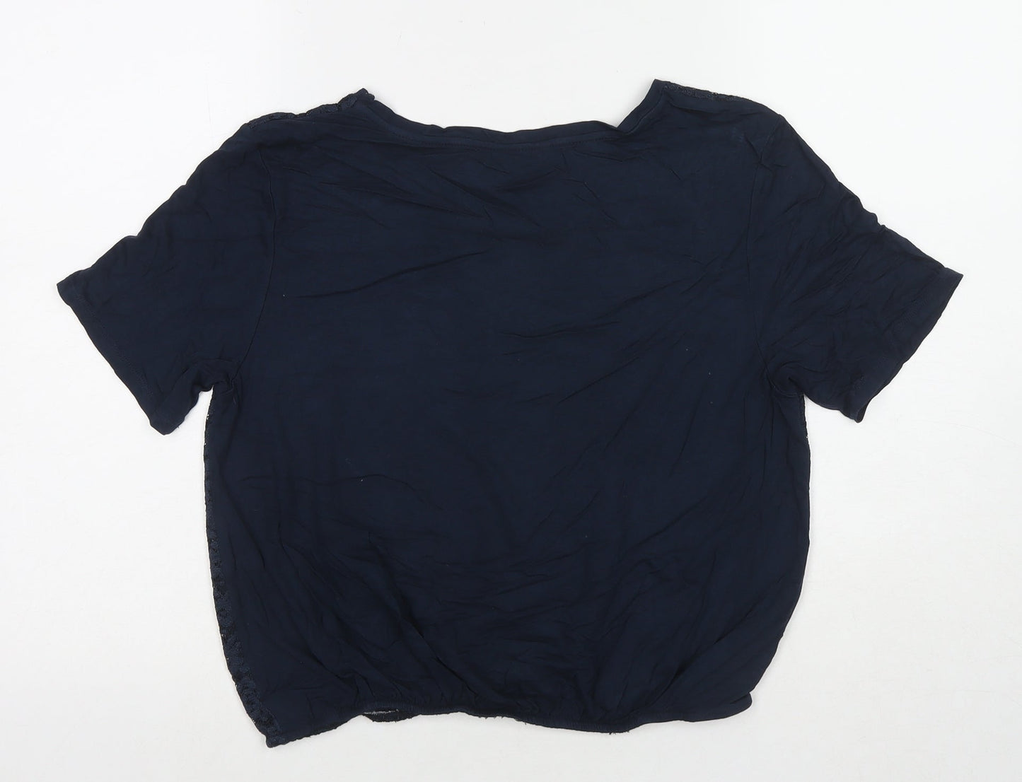 Womens UK Size 10 Cotton Traders Blue Basic T-Shirt