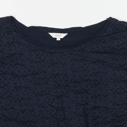 Womens UK Size 10 Cotton Traders Blue Basic T-Shirt