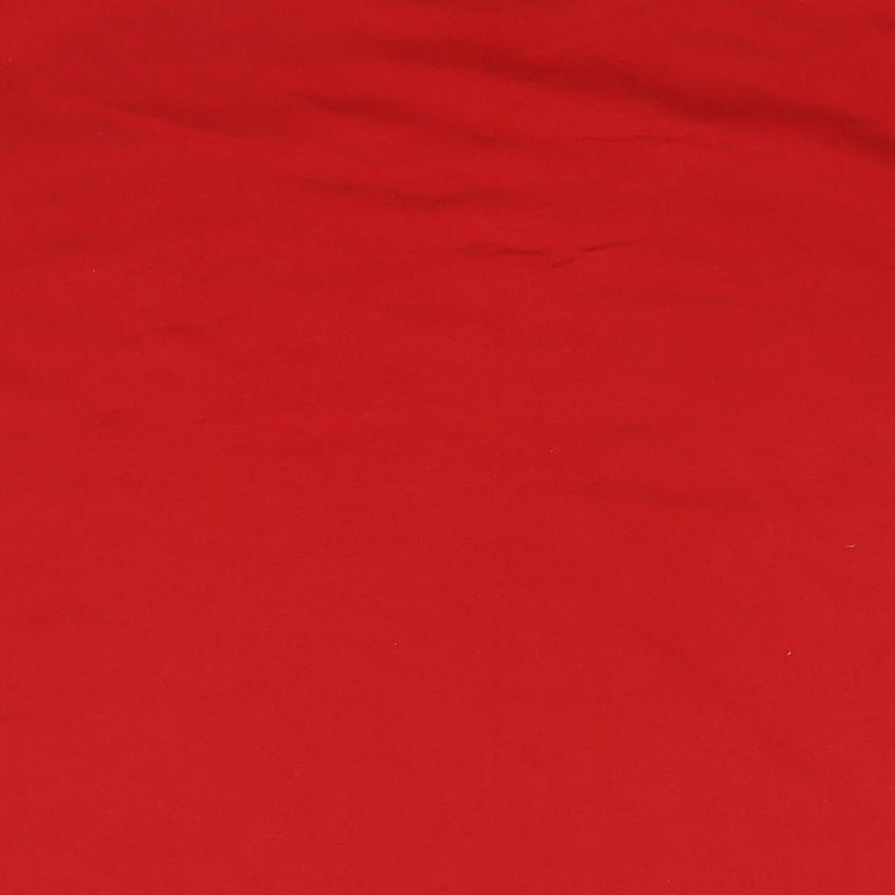 DECATHLON Womens Red Cotton Basic Blouse Size XL Roll Neck