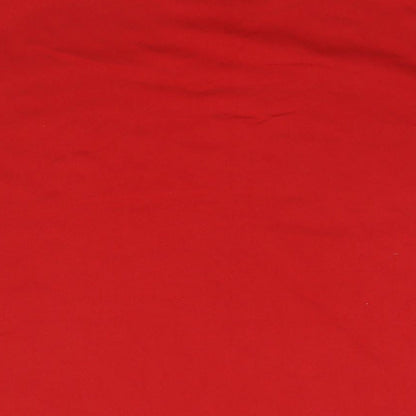 DECATHLON Womens Red Cotton Basic Blouse Size XL Roll Neck