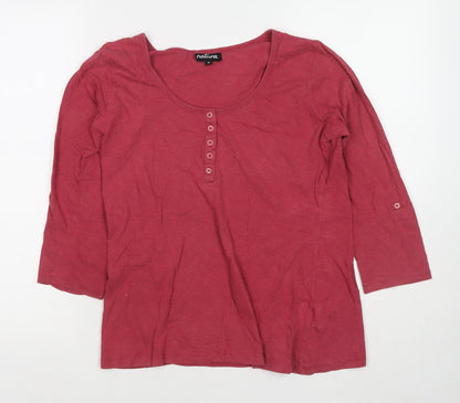 Womens UK Size M Natura Red Basic T-Shirt