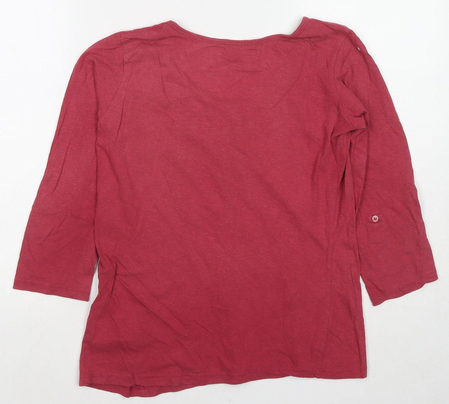 Womens UK Size M Natura Red Basic T-Shirt