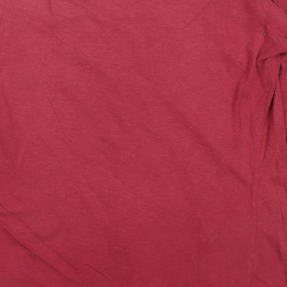 Womens UK Size M Natura Red Basic T-Shirt