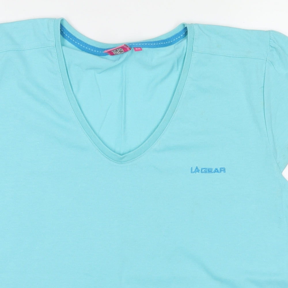 Womens UK Size 20 LA Gear Blue Basic T-Shirt