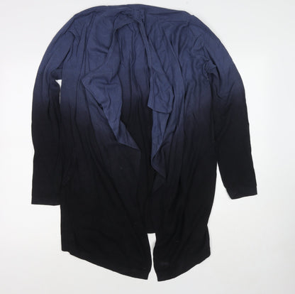 Miss Captain Womens Blue V-Neck Viscose Cape Jumper Size 12