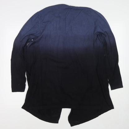 Miss Captain Womens Blue V-Neck Viscose Cape Jumper Size 12