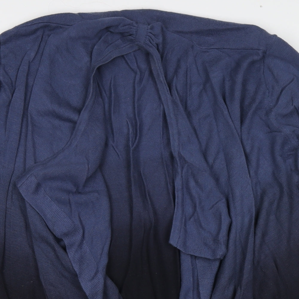 Miss Captain Womens Blue V-Neck Viscose Cape Jumper Size 12