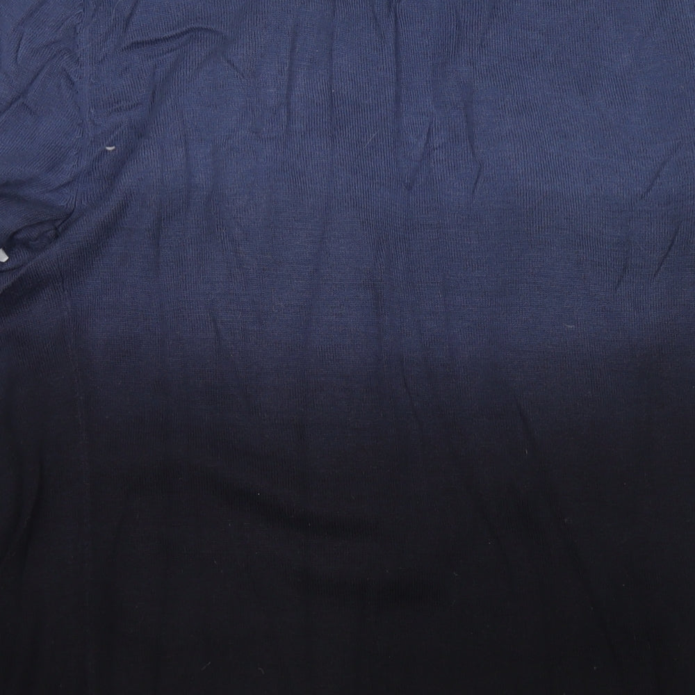 Miss Captain Womens Blue V-Neck Viscose Cape Jumper Size 12