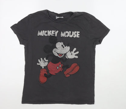 Womens UK Size XS Disney Brown Basic T-Shirt