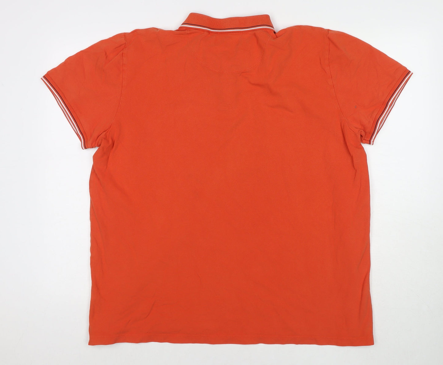 Easy Mens Orange Cotton Polo Size 2XL Collared Pullover