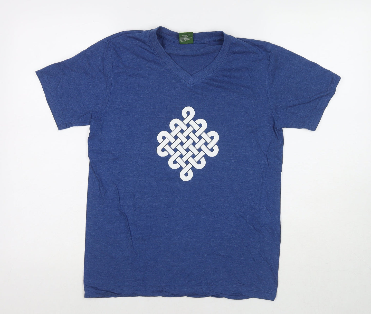 Sportsclub Womens Blue Cotton Basic T-Shirt Size M Round Neck