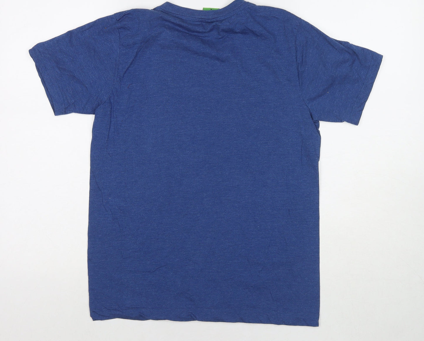 Sportsclub Womens Blue Cotton Basic T-Shirt Size M Round Neck